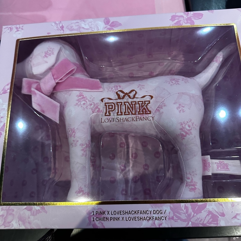 LoveShackFancy Pink Floral Dog Figurine